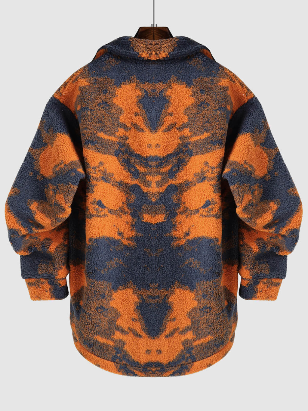 Sunset Tie Dye Orange Sherpa Hoodie | Edgy Warm Thick Coat