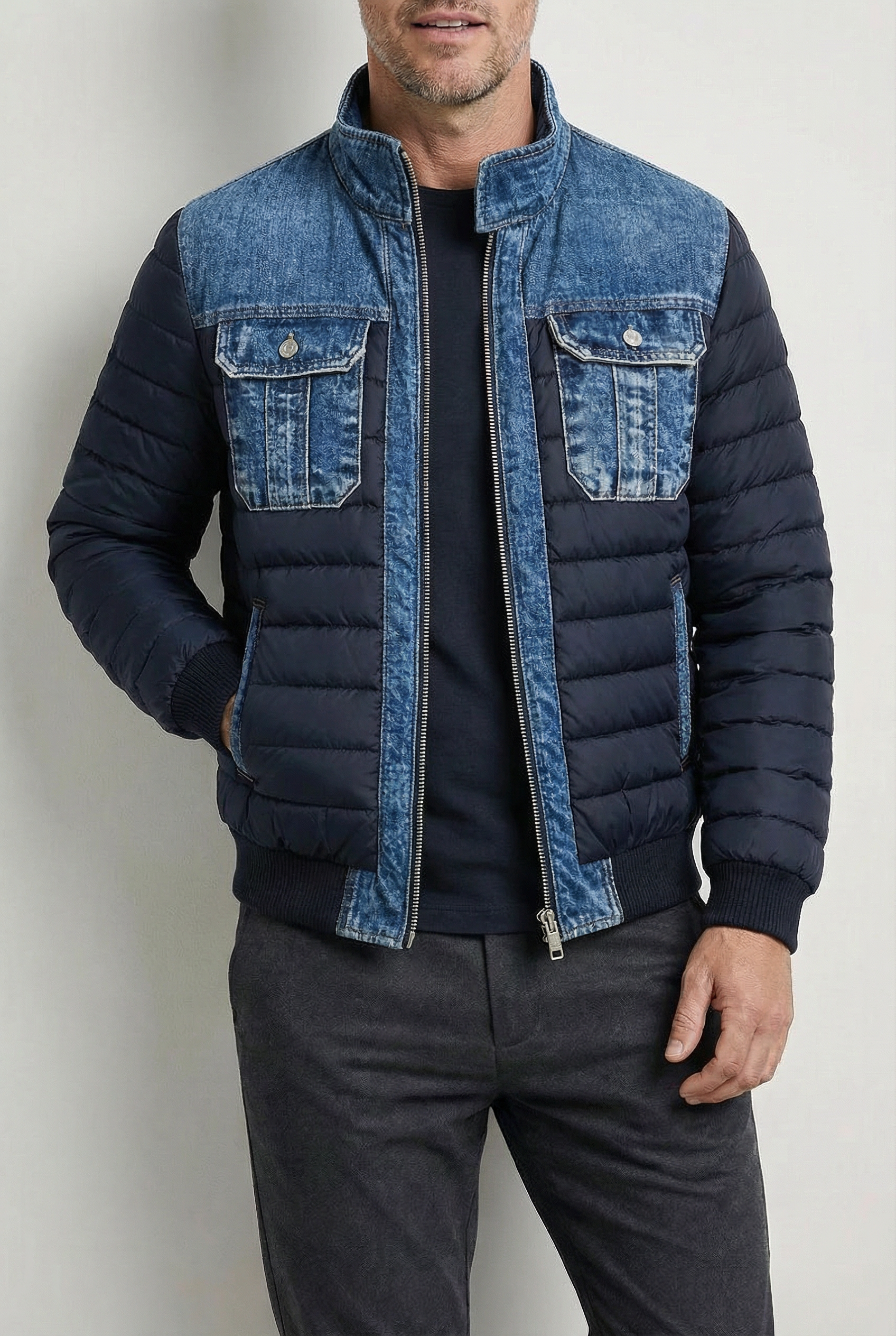 JACK HARRISON™ | All-Season Hybrid Quilted Denim Jacket