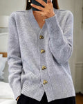 Elegant Heart Button Cardigan
