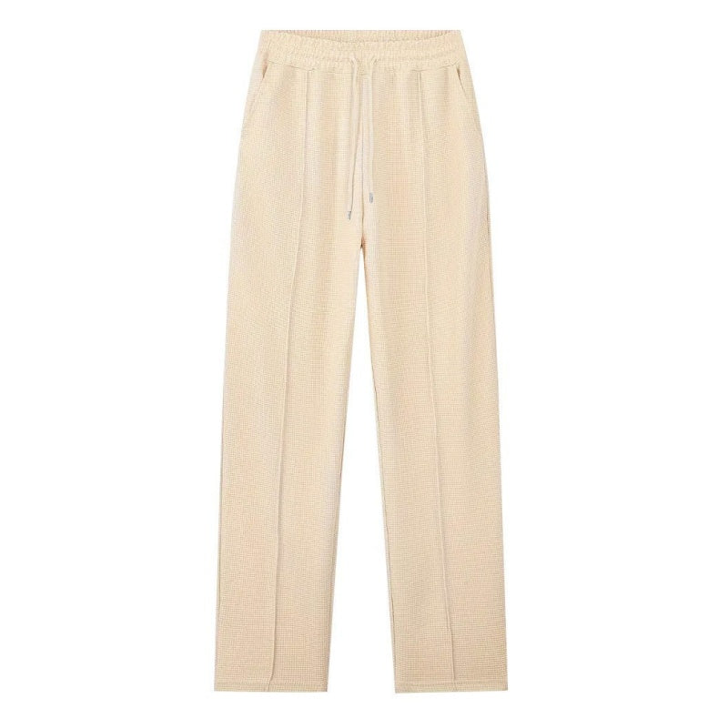 Men's waffle knit set: sweatshirt & straight leg trousers